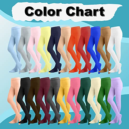 Women's Solid Colored Opaque Microfiber Footed Tights I723558