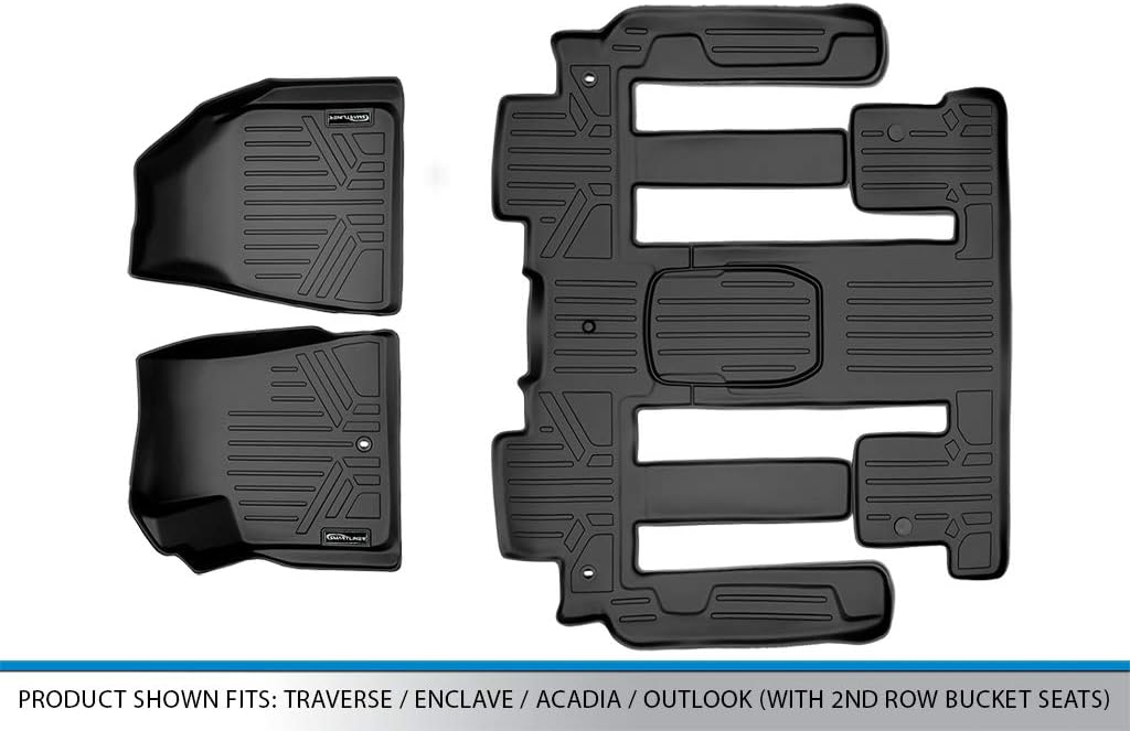 Black 2 Row Floor Mat Liner Set M933