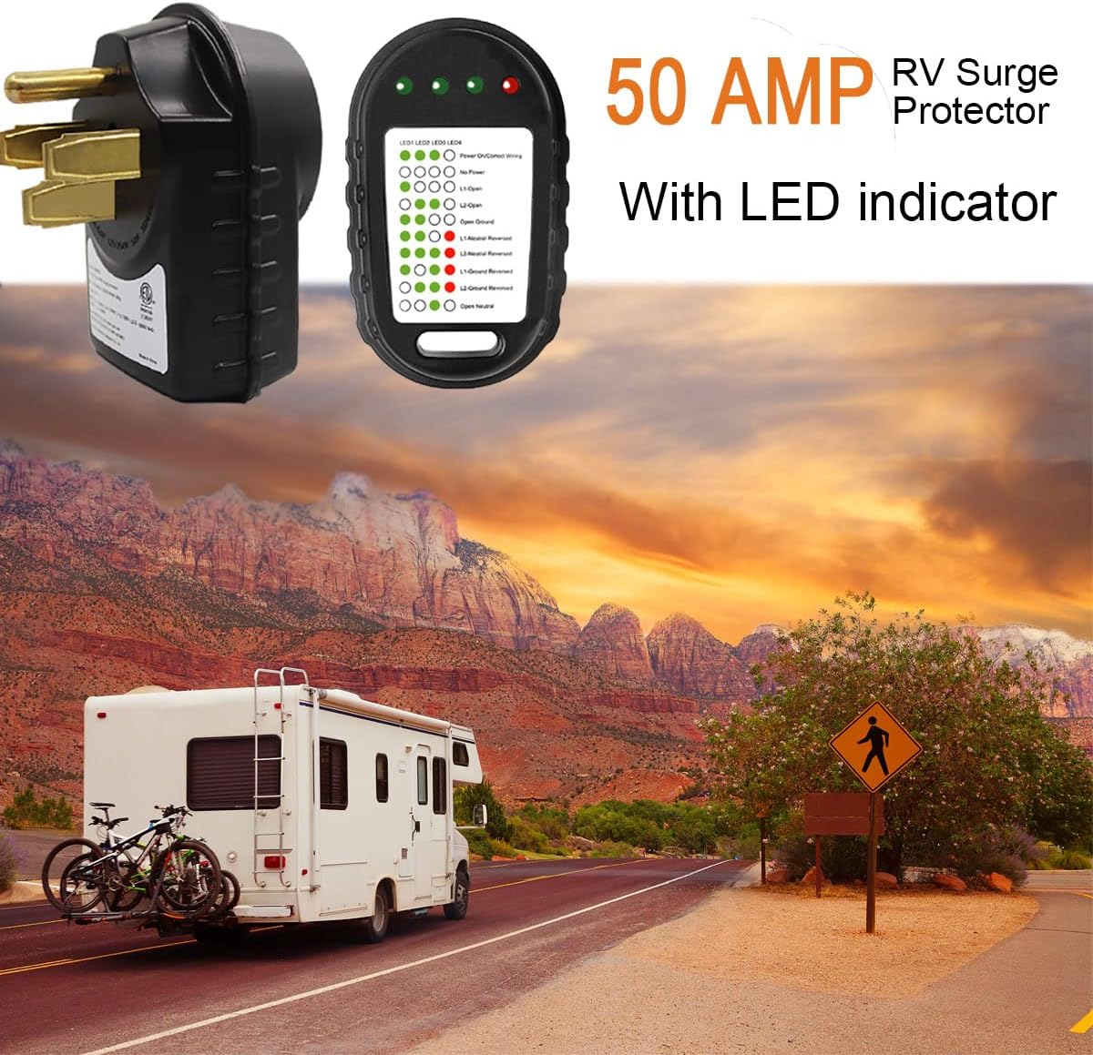 50 AMP Surge Protector and Circuit Analyzer Kit with LED Indicator Light E370