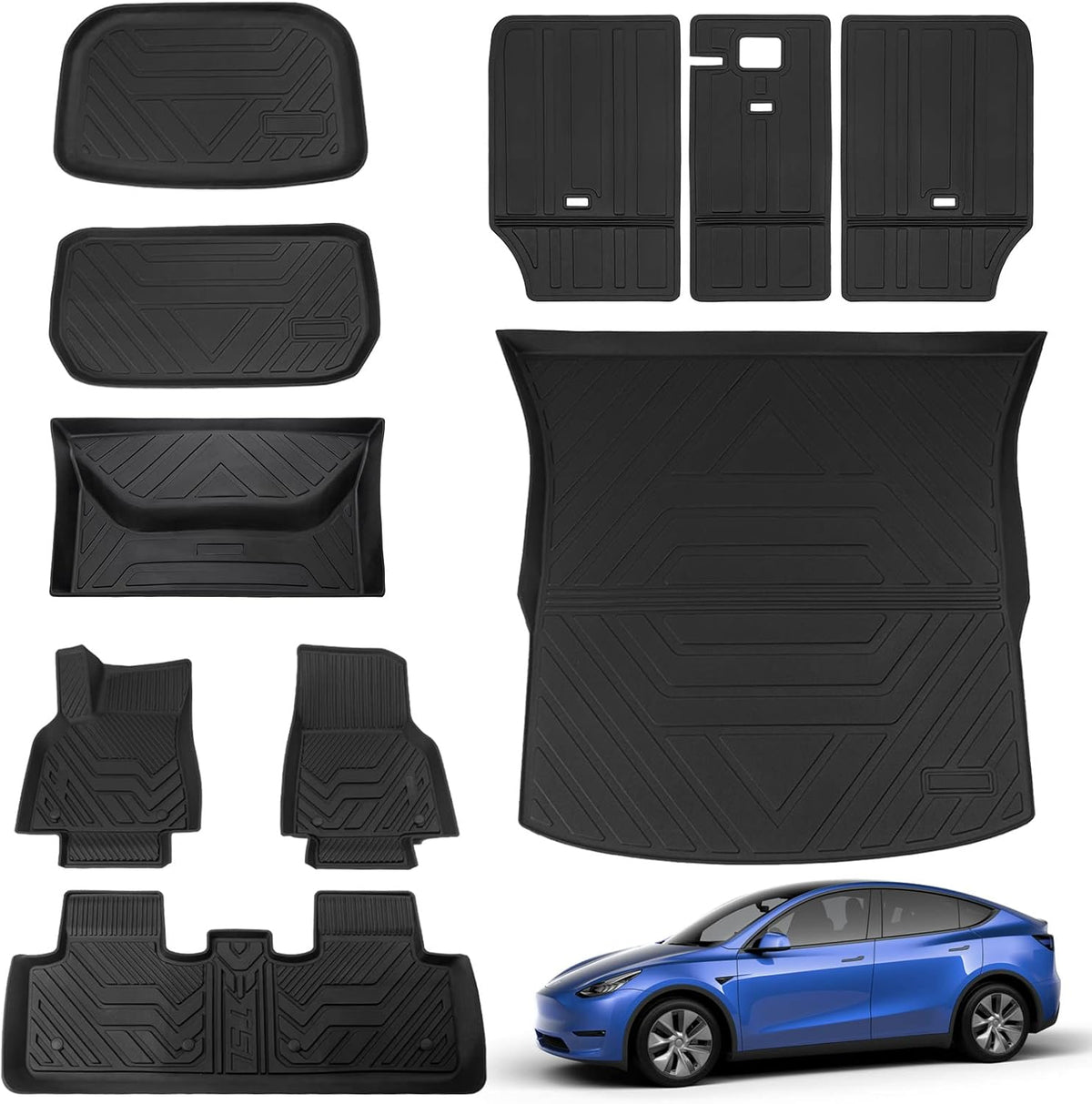 Tesla Model Y Trunk Mat Floor Mats Cargo Liner 5-Seater E808