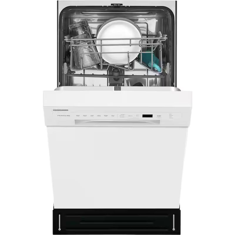 White 18 in. Built-In Dishwasher with Stainless Steel Tub U7391