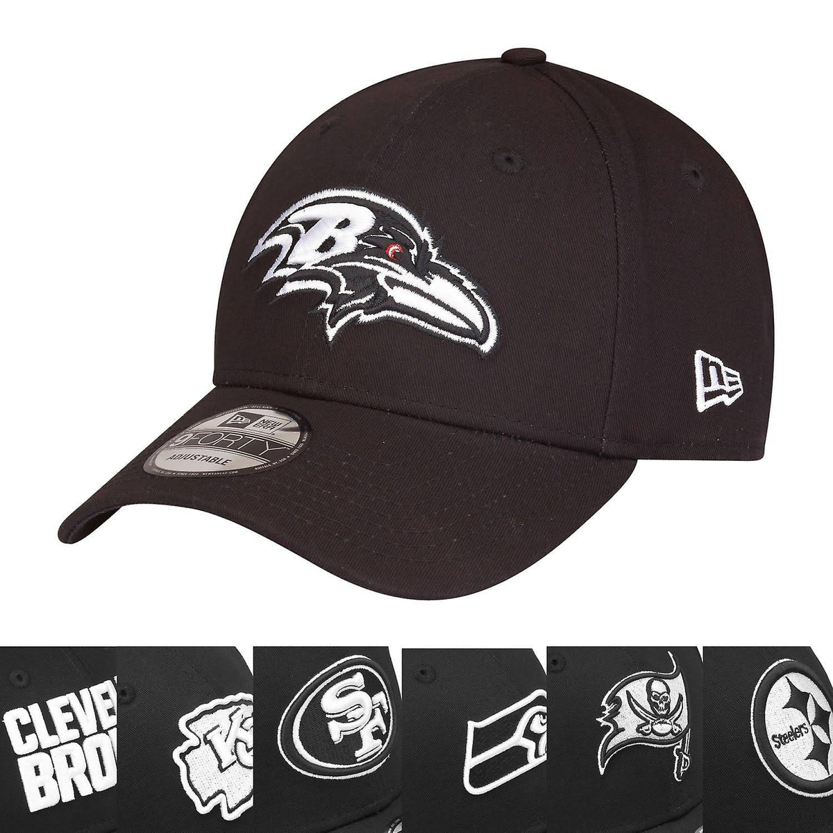 Black White Adjustable NFL Cap One Size L99399