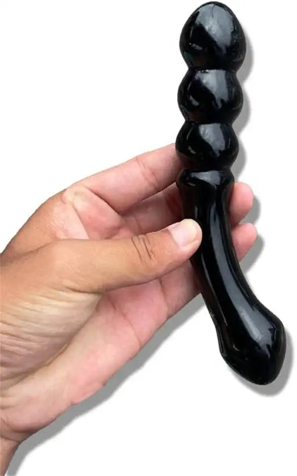 Natural Obsidian Quartz Massage Wand Black Healing Crystal Stone 17cm N912920
