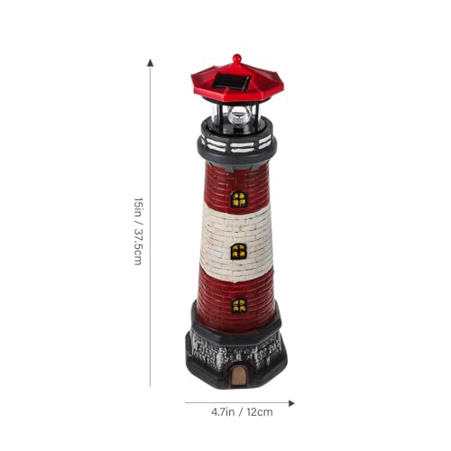 Solar Powered Rotating Lighthouse Statue D933206