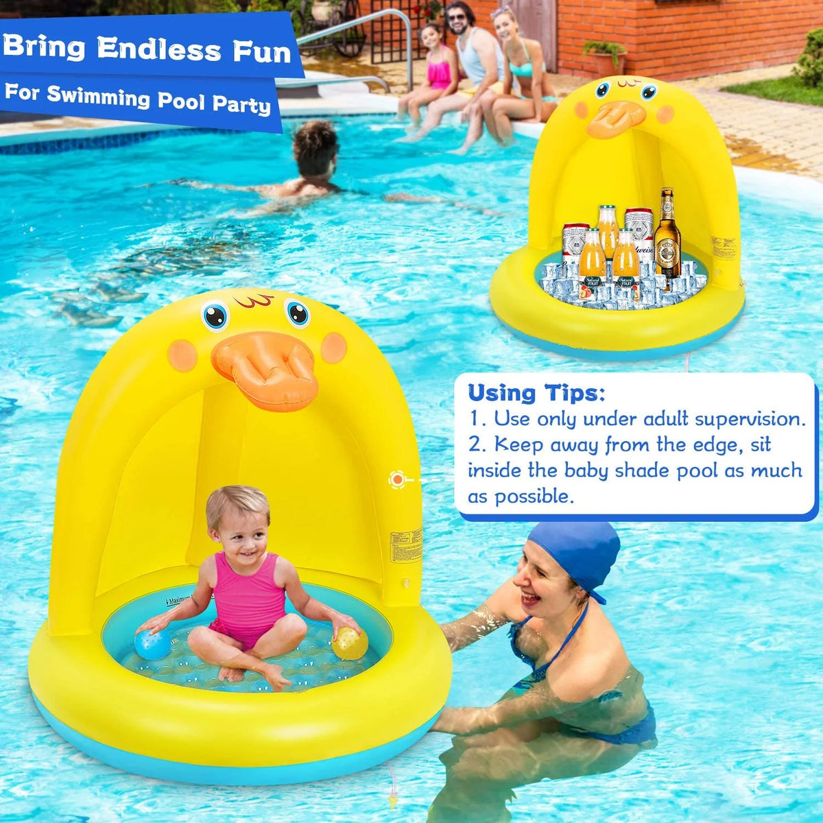 Inflatable Baby Pool with Canopy R686165