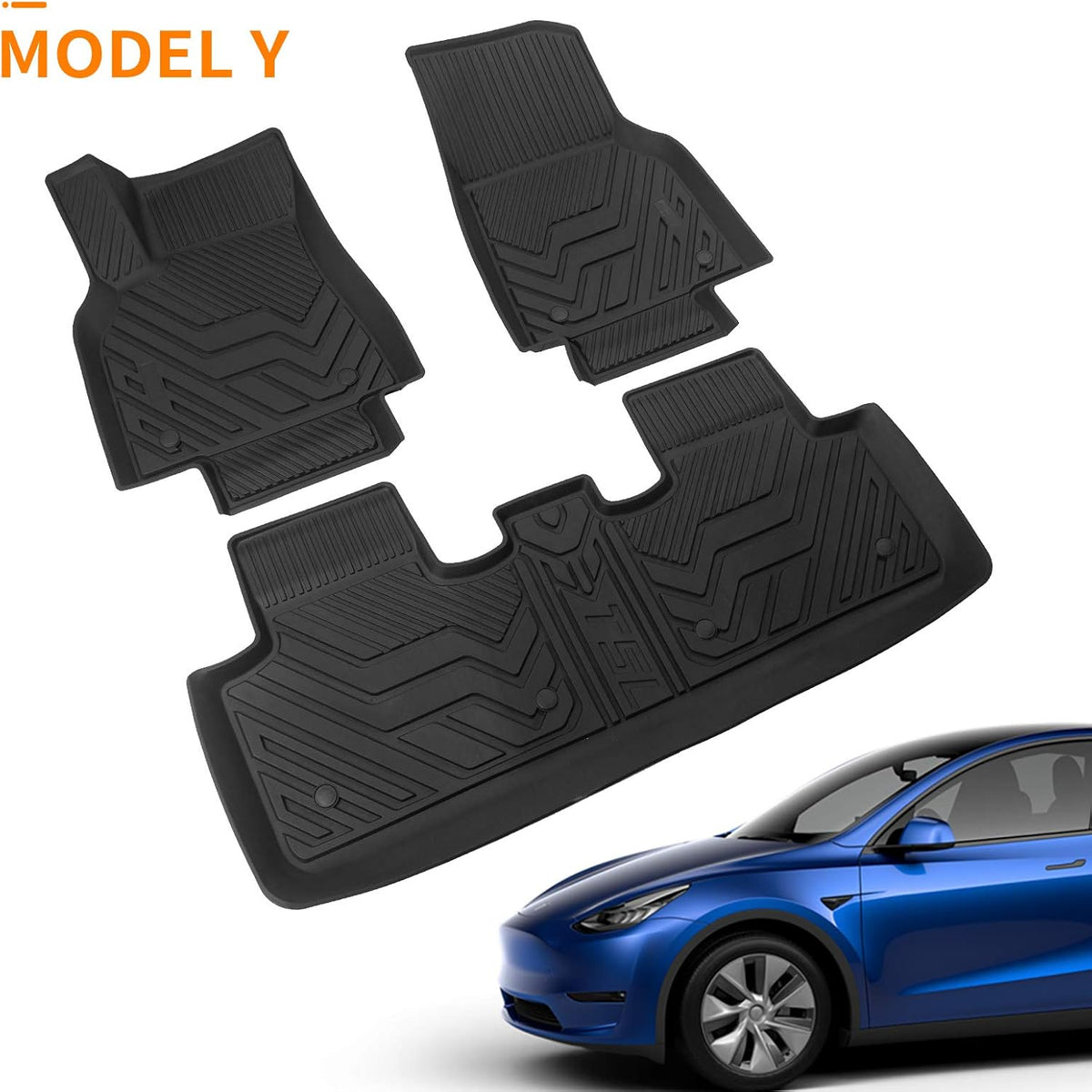 Tesla Model Y 2020 2021 2022 Trunk Mats Cargo Liners All Weather Three Trunk Mats Backrest Mats J30933