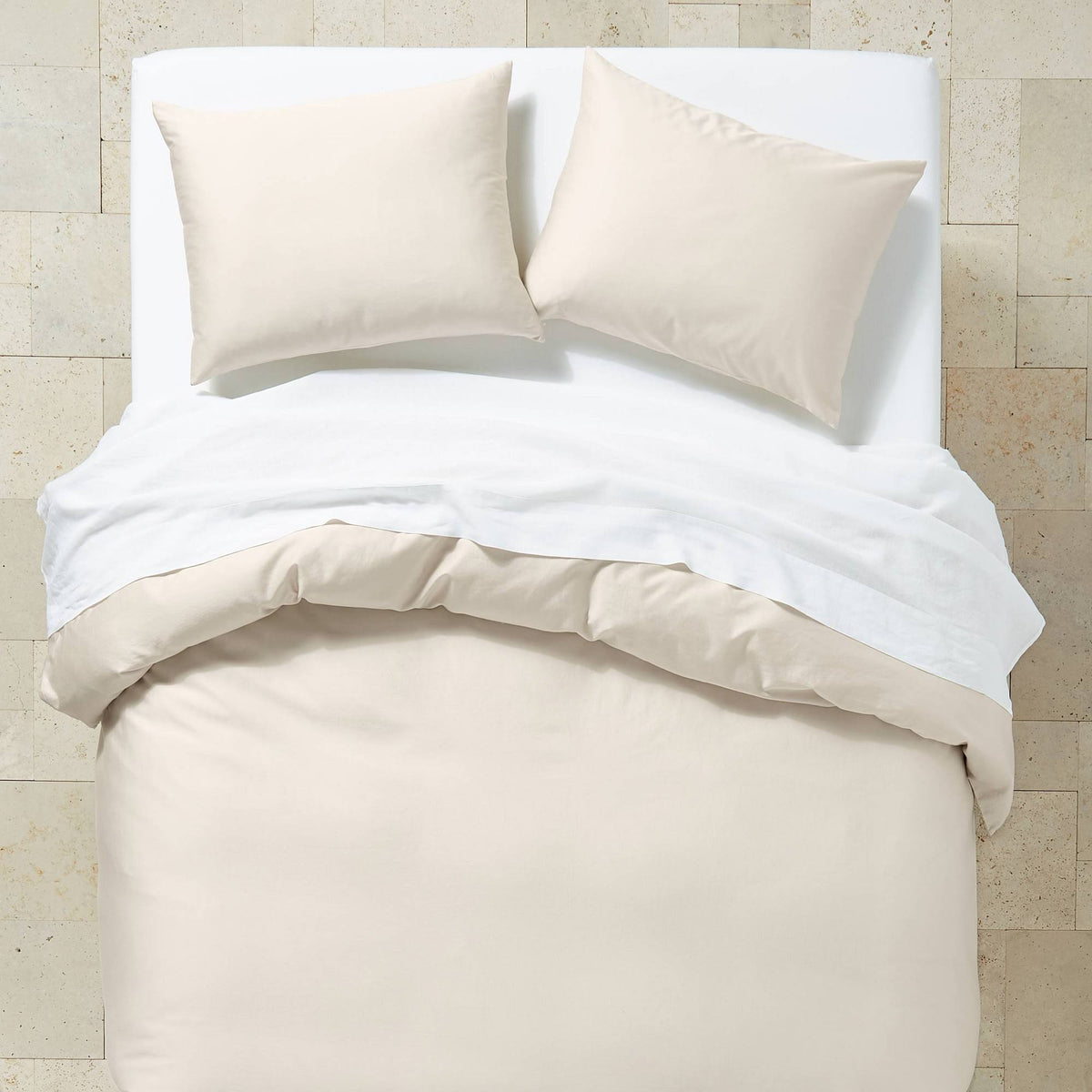 Full/Queen Supima Washed Sateen Duvet & Sham Set Natural K68918