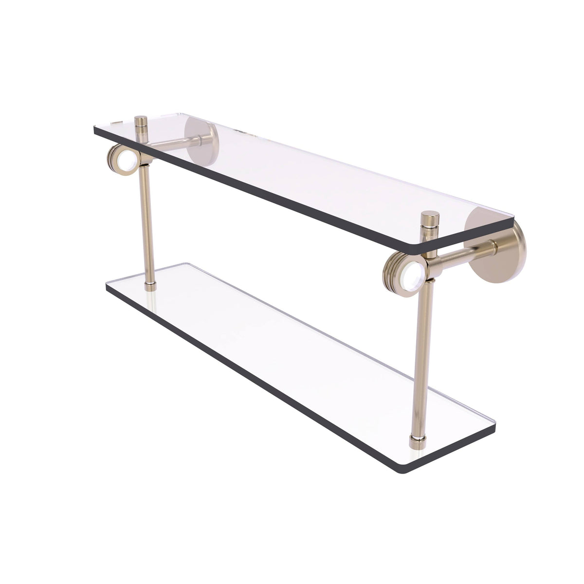 22 in. Two Tiered Glass Shelf Oil Rubbed Bronze Y68550