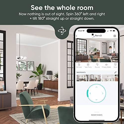 Cam Pan v3 Indoor/Outdoor IP65 1080P 360° Pan/Tilt/Zoom WiFi Security Camera, Color Night Vision L156
