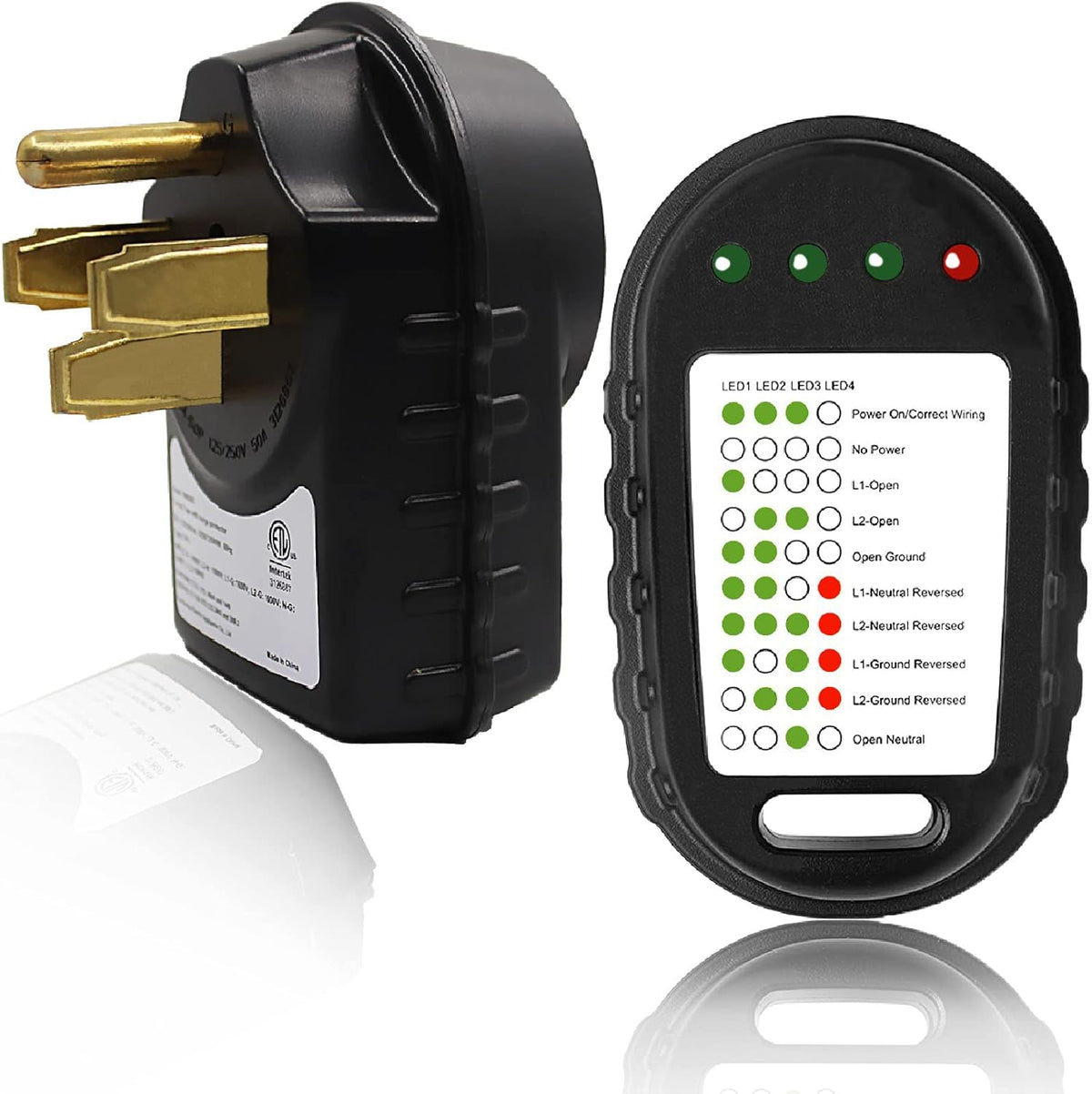 50 AMP Surge Protector and Circuit Analyzer Kit with LED Indicator Light E370