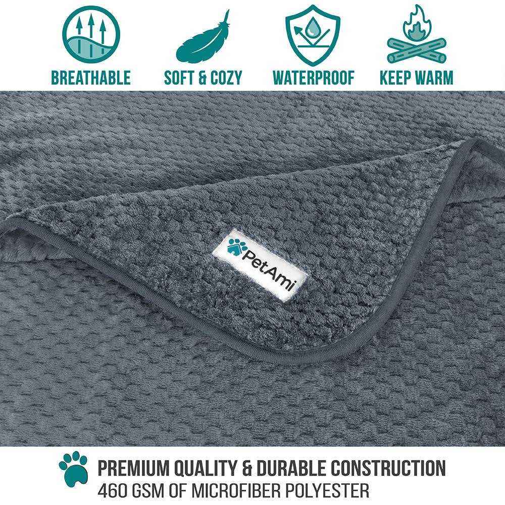 Sherpa Fleece Waterproof Waffle Cat Dog Blanket H150