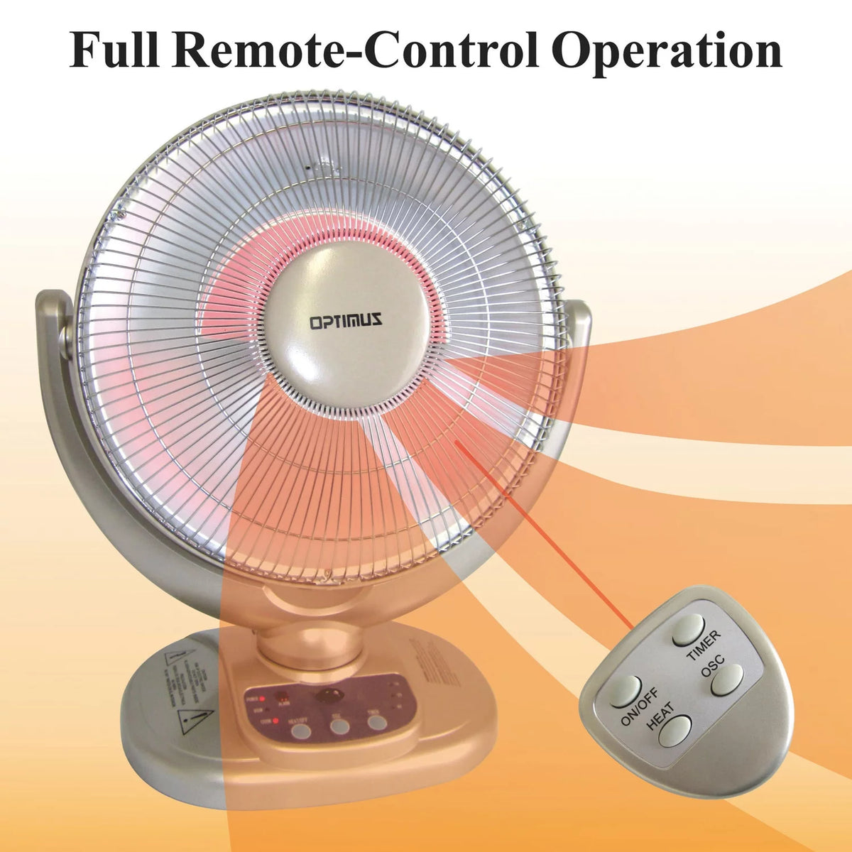 14" Adjustable Oscillating Dish Space Heater with Remote Control B788419