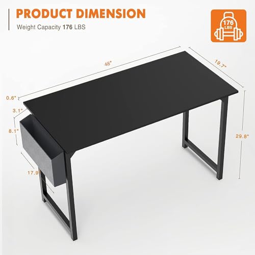 32 Inch Small Computer Office Desk with Storage Bag & Headphone Hooks G18850