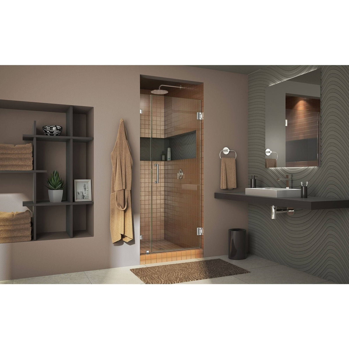Fully Frameless Hinged Shower Door Chrome G8602
