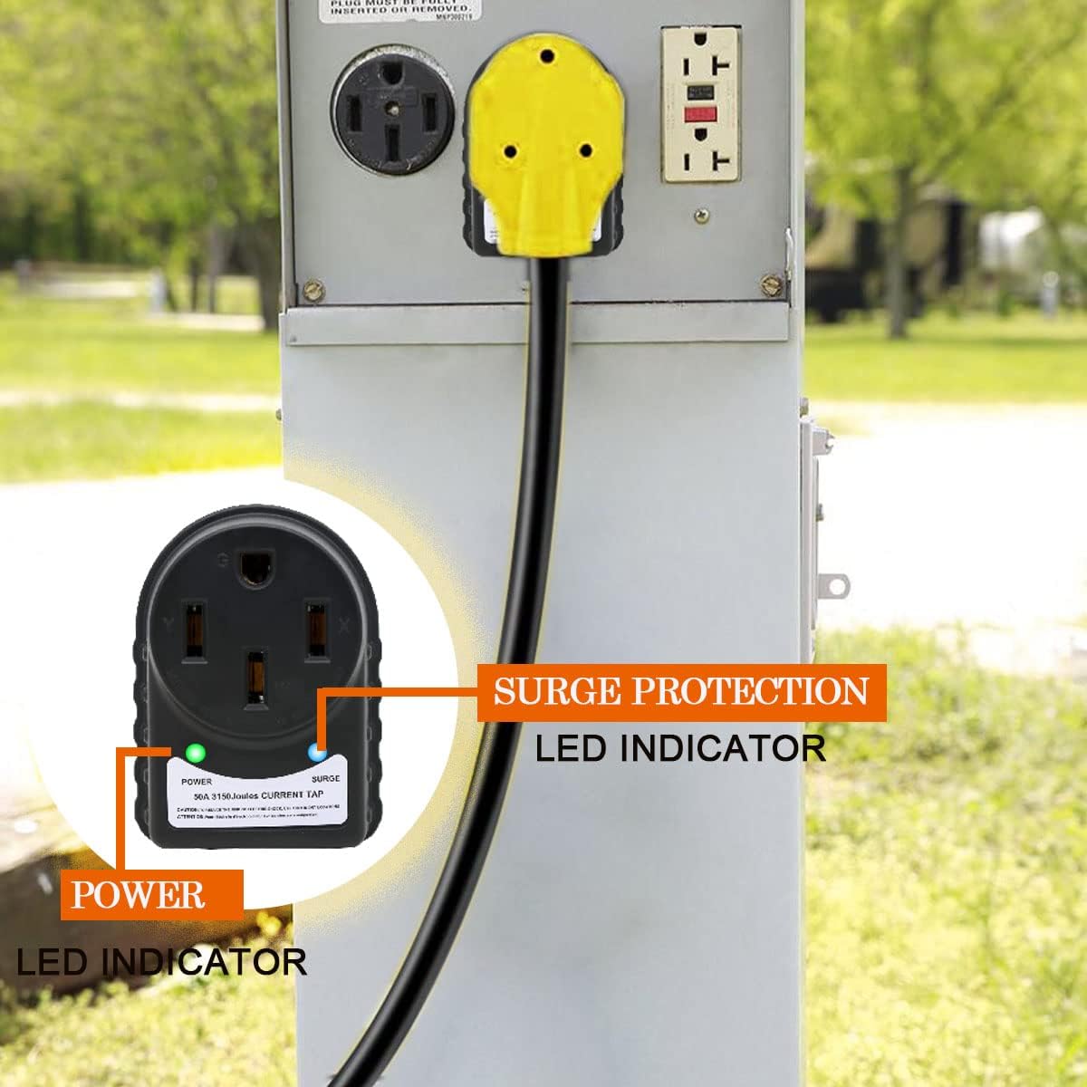 50 AMP Surge Protector and Circuit Analyzer Kit with LED Indicator Light E370