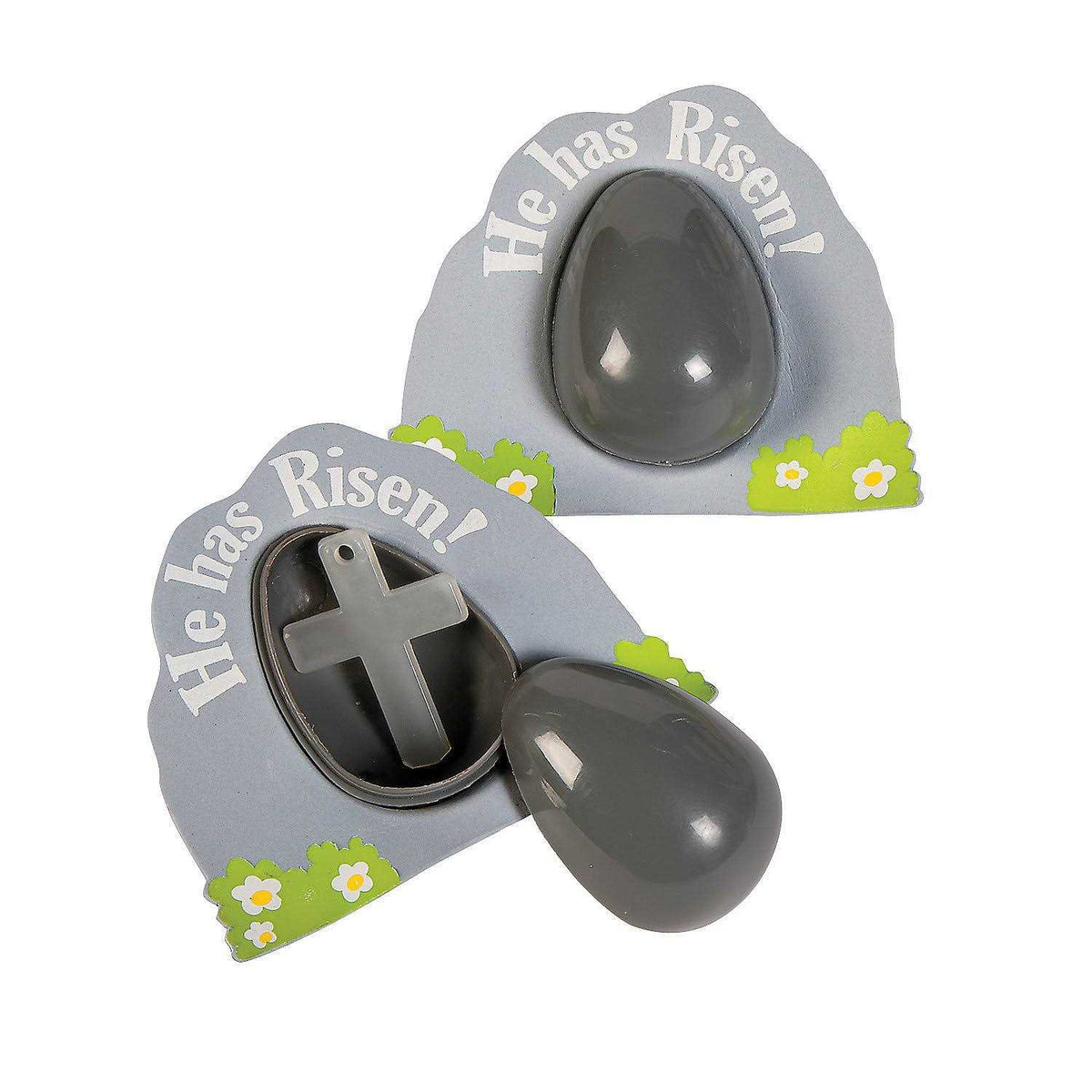Glow-in-the-Dark Plastic Easter Eggs with Cross T5187