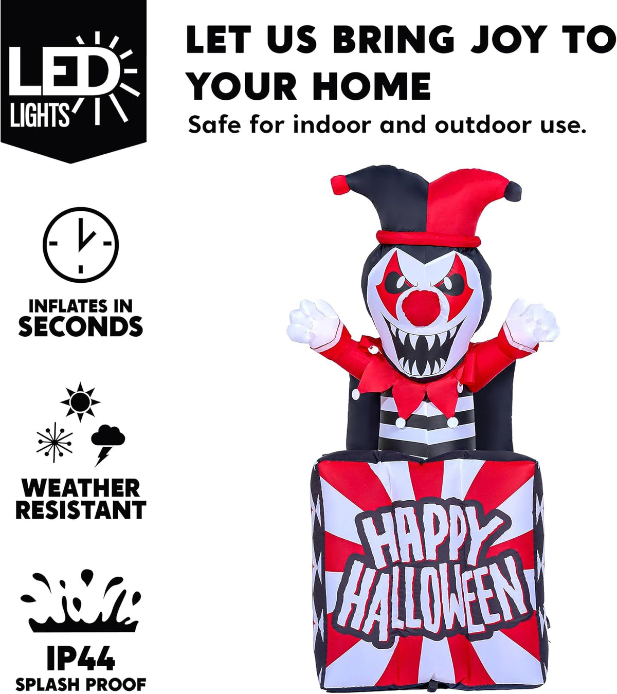 5 Ft Halloween Inflatable Decor with Built-in LEDs I647