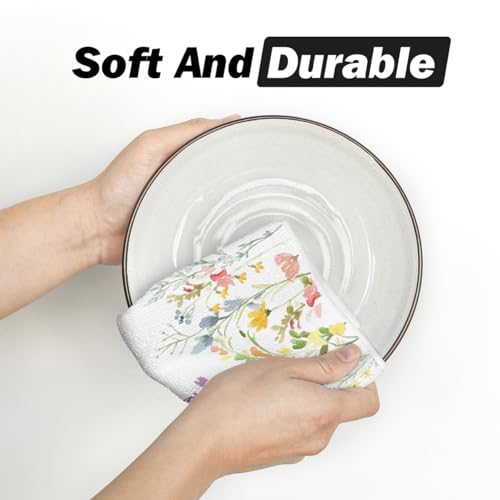 Set of 2 18x26 Inch Floral Christmas Kitchen Towels D304