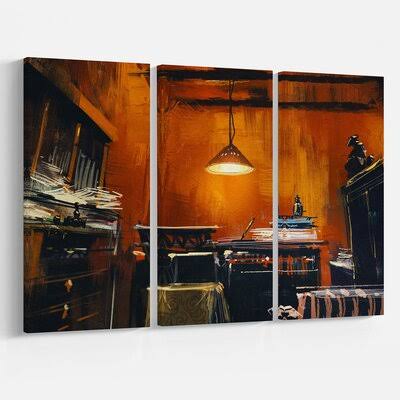 Oil Painting Print Multi-Piece Image on Wrapped Canvas O857407