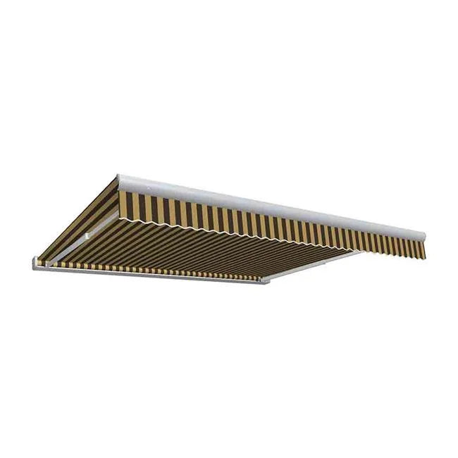 10 ft. Full Cassette Manual Retractable Awning, Brown & Tan - 96 in. R6728