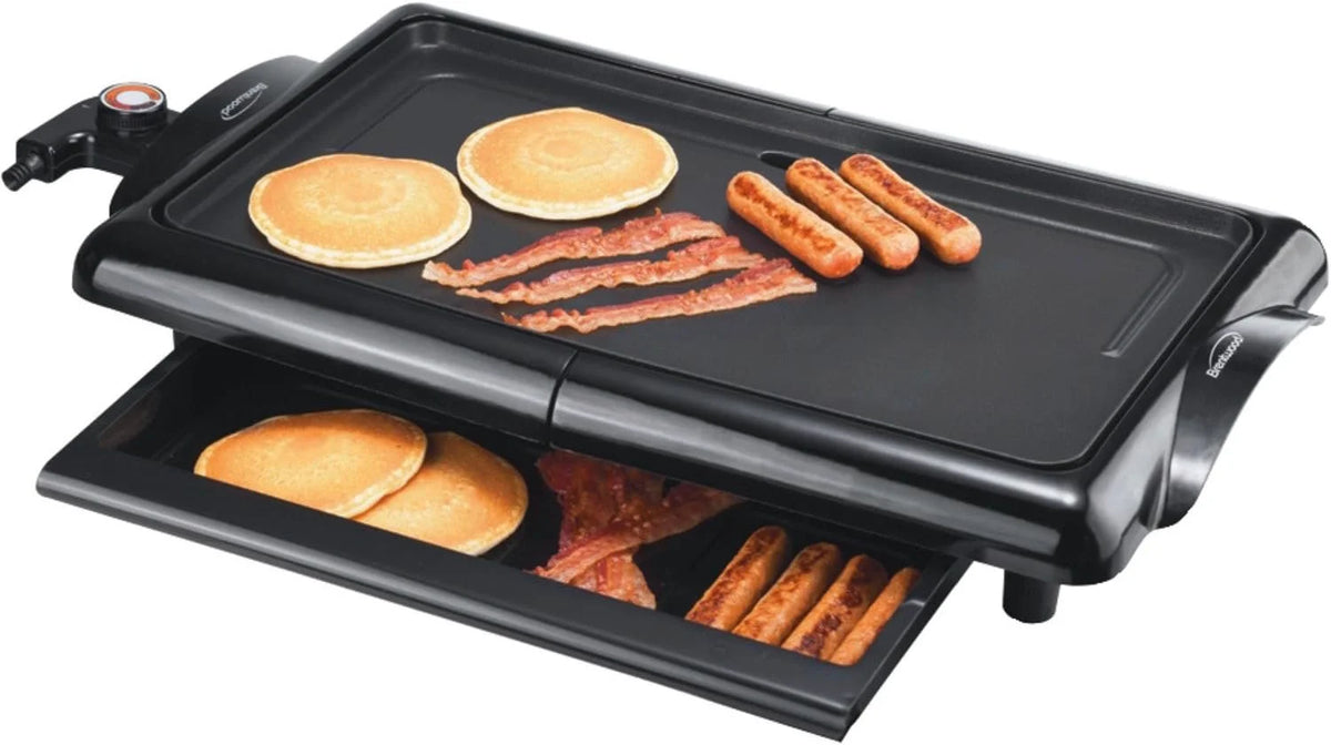 Non-Stick Electric Griddle with Drip Pan, 10 x 20 Inch, Black M45030
