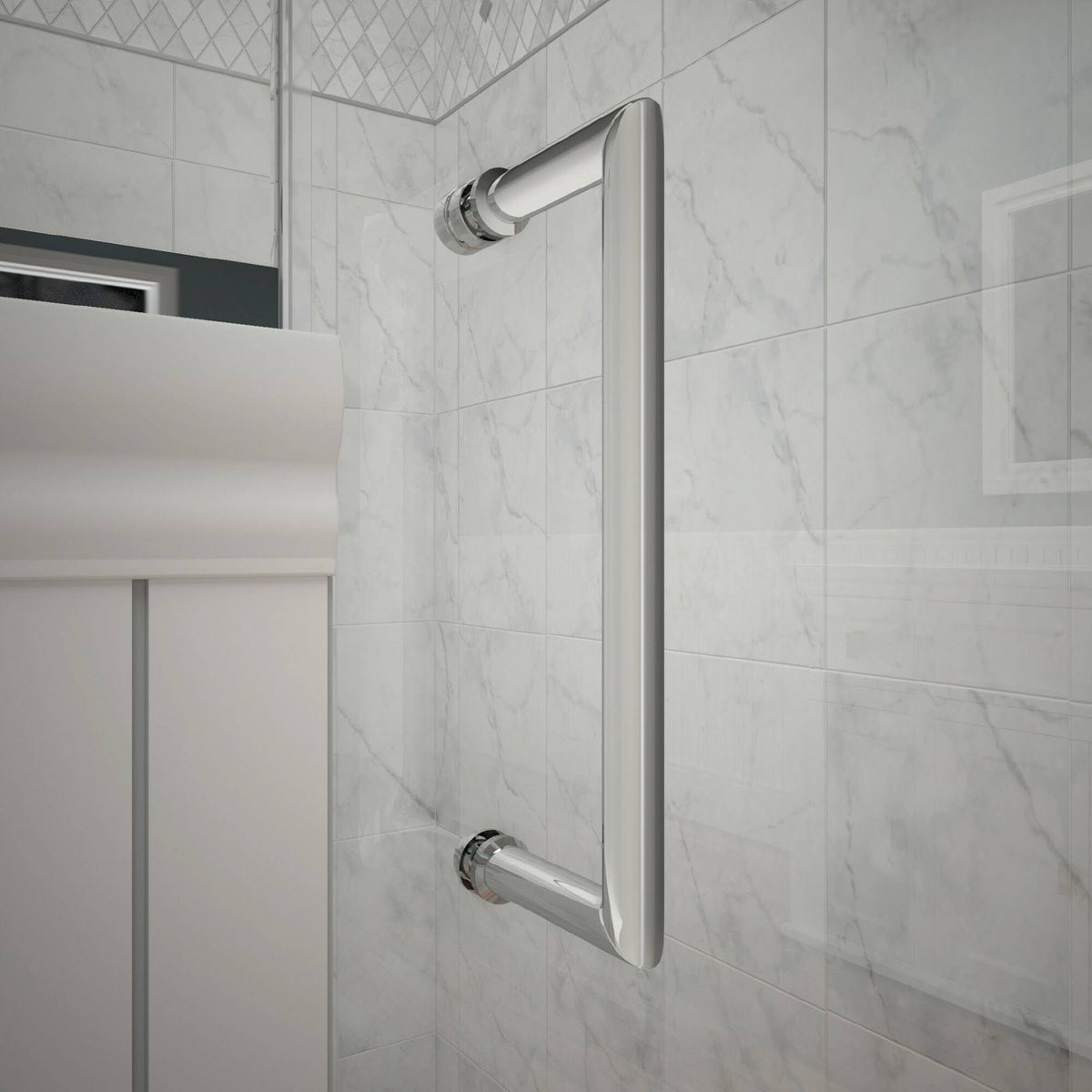 Fully Frameless Hinged Shower Door Chrome G8602