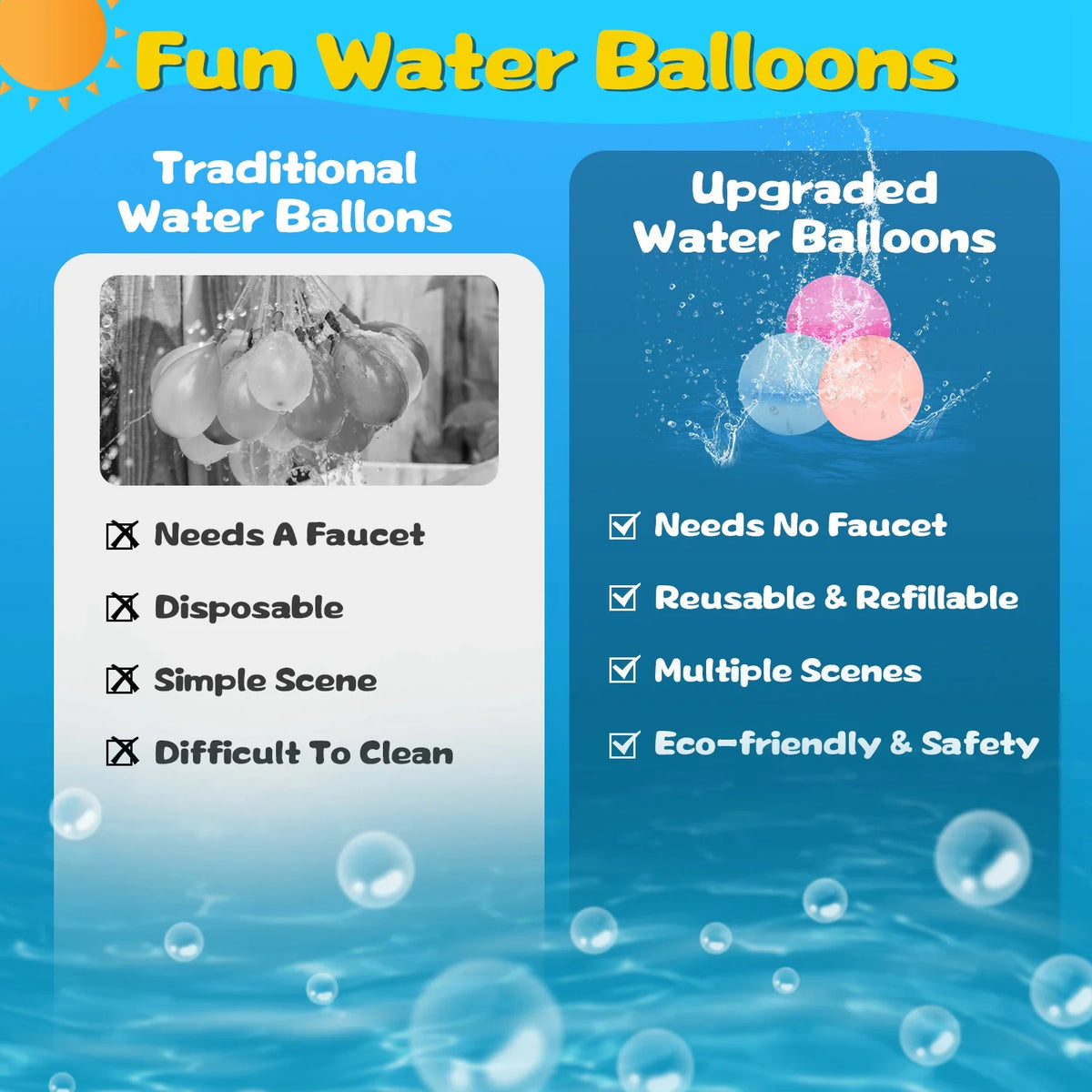 12 Pack Self-Sealing Silicone Water Balloons L8768