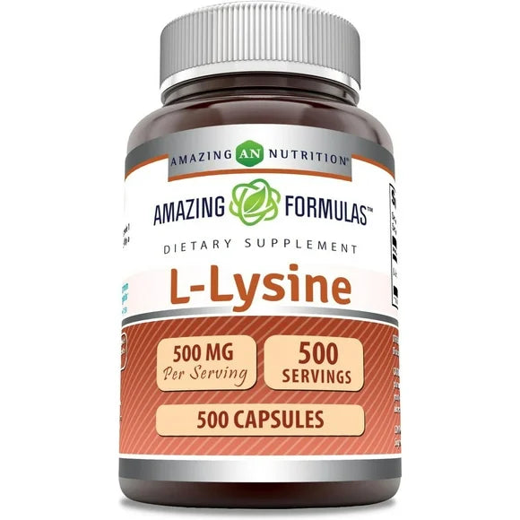 L-Lysine 500 mg Capsules Amino Acid Supplement E492262