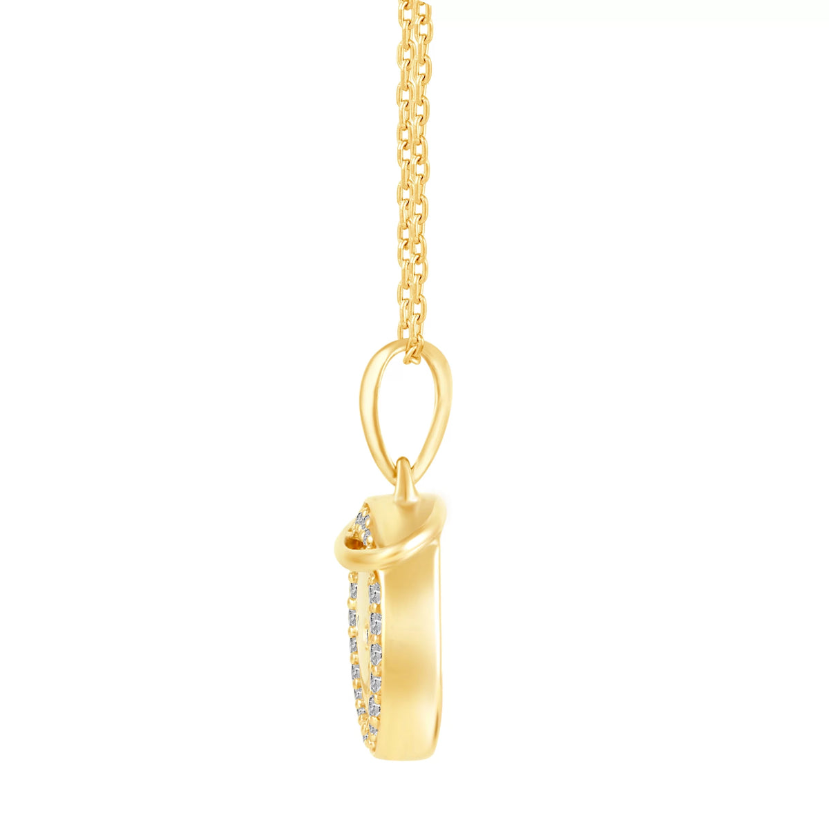 925 Sterling Silver Yellow Gold Face Pendant Necklace D2679