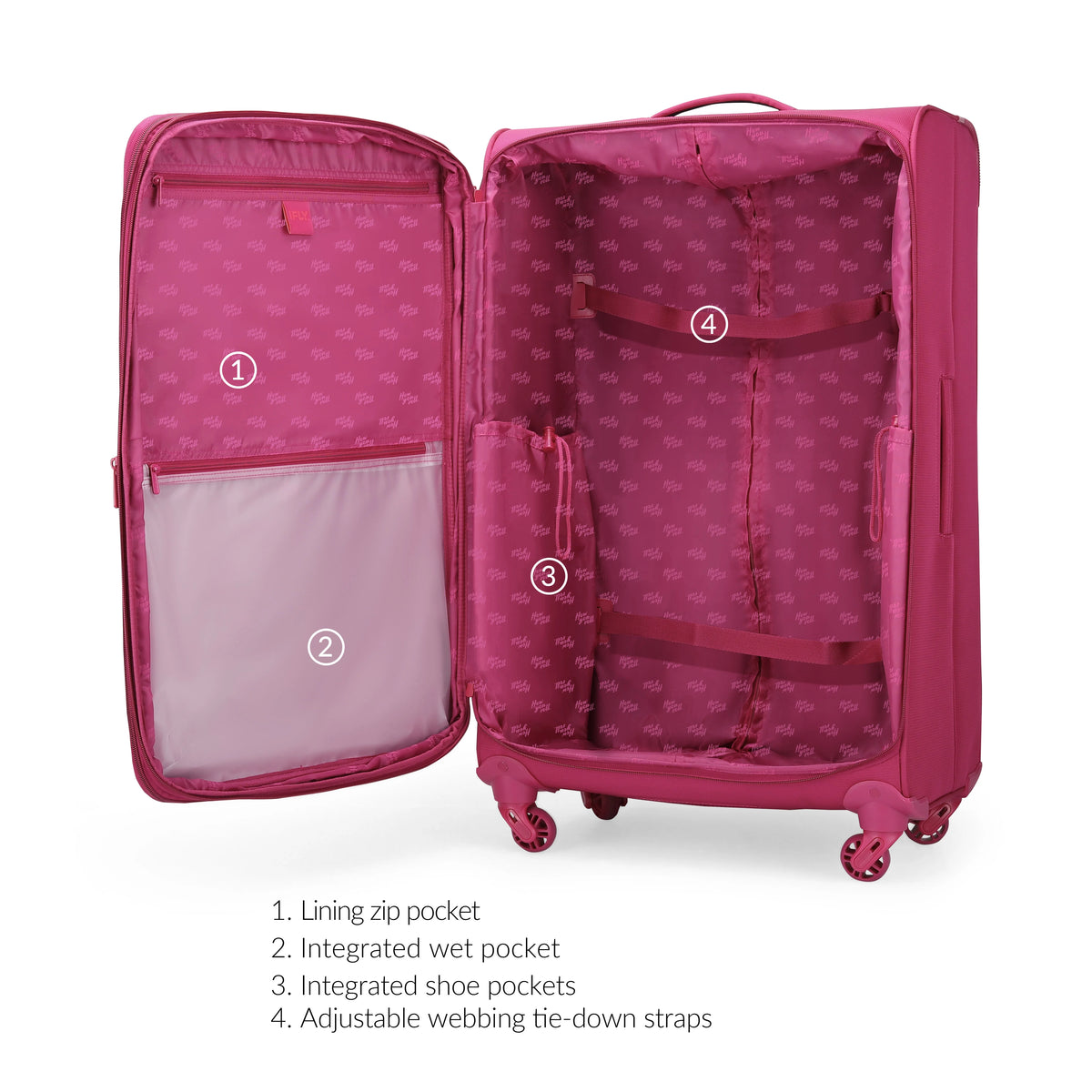 Fuchsia 20" Carry-on Luggage X303737
