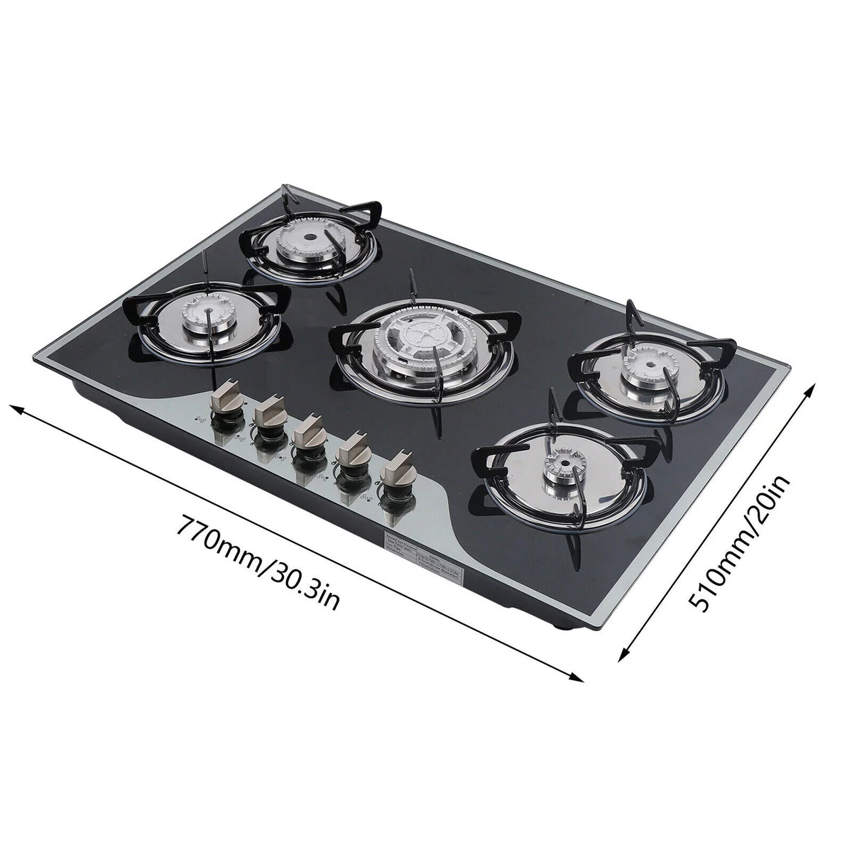 5 Burner Tempered Glass Gas Cooktop O32807