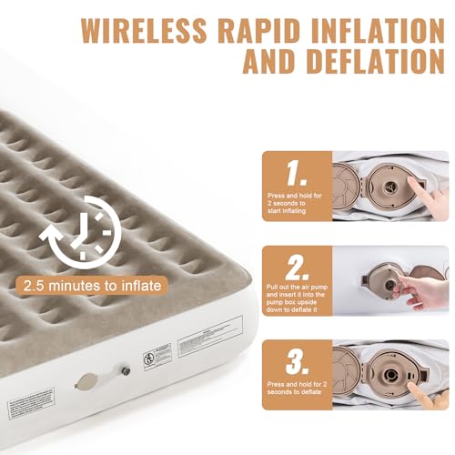 Queen Air Mattress with Built in Pump, 18" T358635