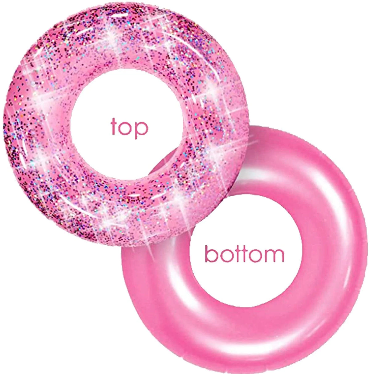 Pink Inflatable Pool Float with Glitter Inside, 36 Inch K651