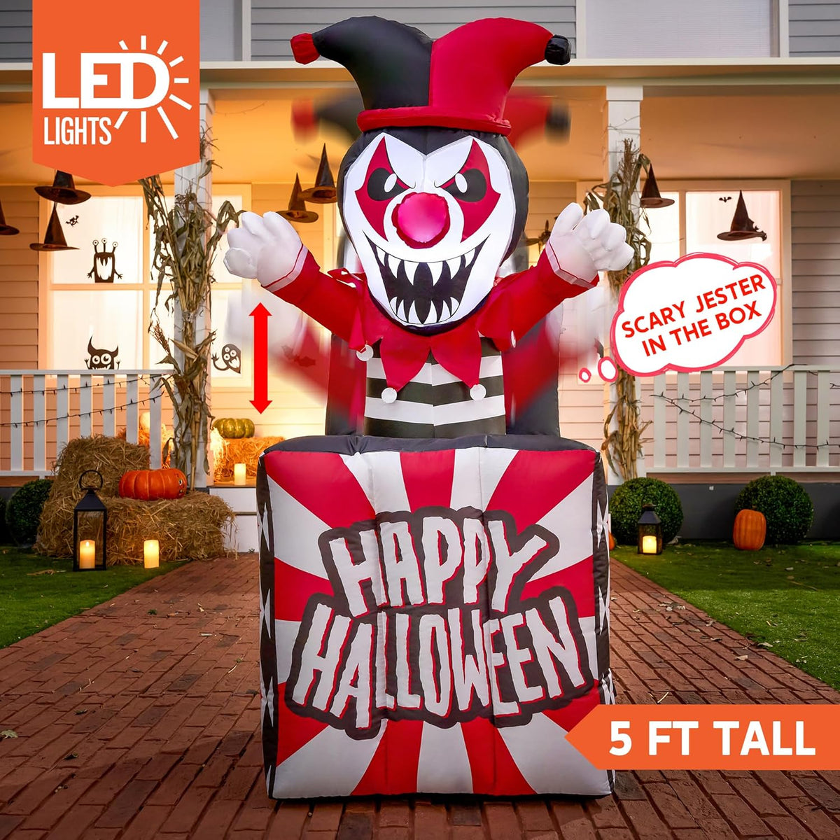 5 Ft Halloween Inflatable Decor with Built-in LEDs I647