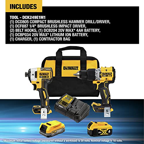 20V MAX XR Cordless Hammer Drill Driver and Impact Drive Combo Kit Y432