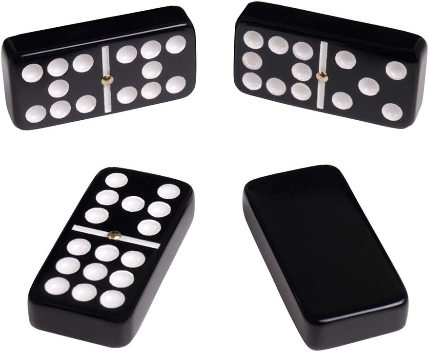 Black Double 9 Domino Set J431