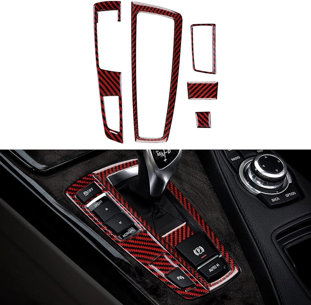 Carbon Fiber Car Gear Shift Panel Cover Trim D2517