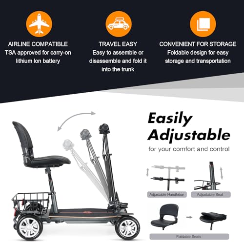 4 Wheeled Lightweight Foldable Mobility Scooter H429488