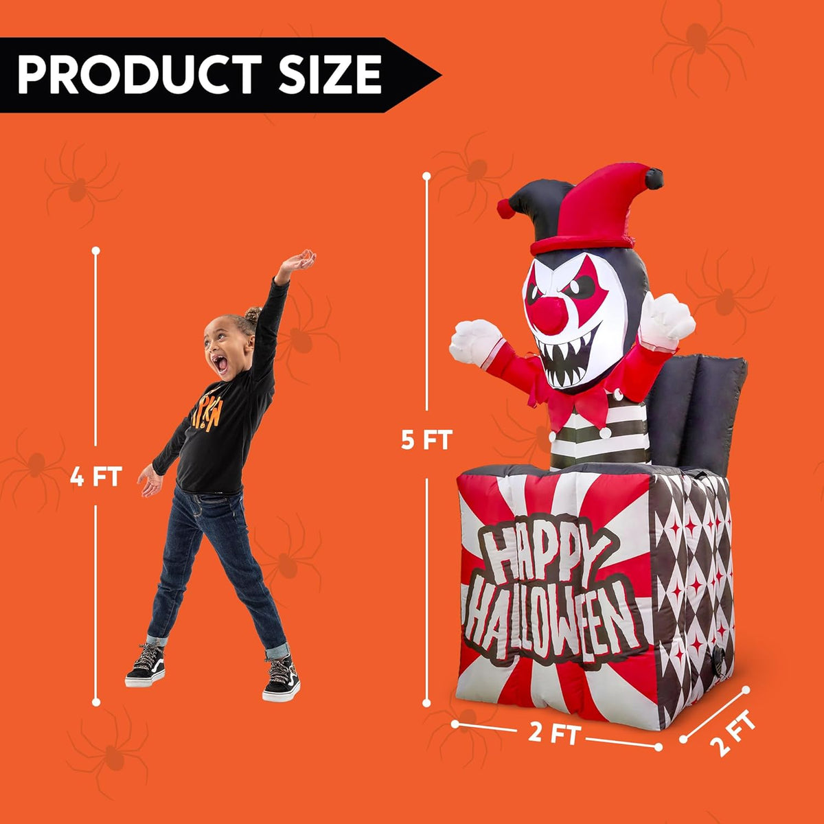 5 Ft Halloween Inflatable Decor with Built-in LEDs I647
