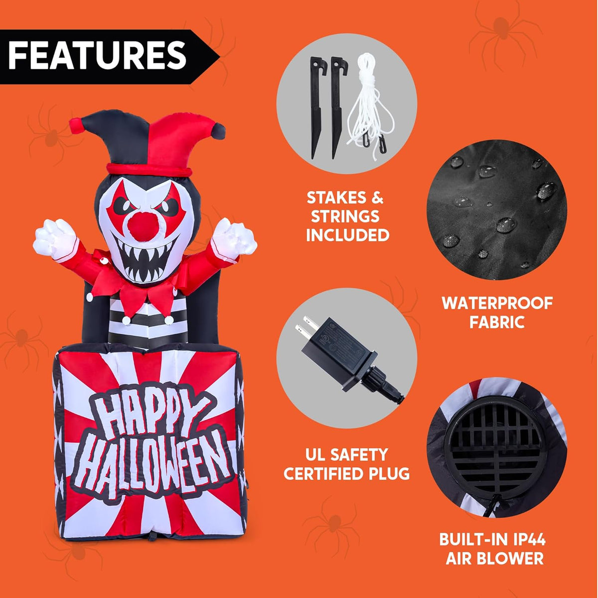 5 Ft Halloween Inflatable Decor with Built-in LEDs I647