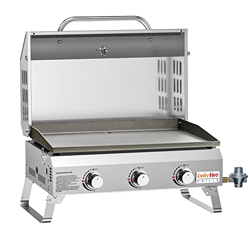 3-Burner Portable Propane Gas Griddle with Foldable Cart M4448