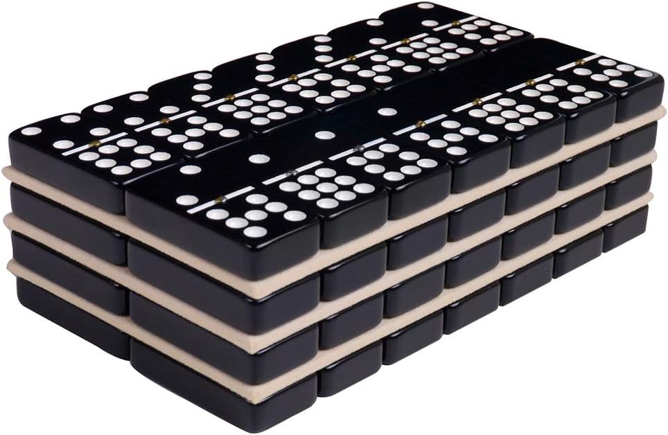 Black Double 9 Domino Set J431
