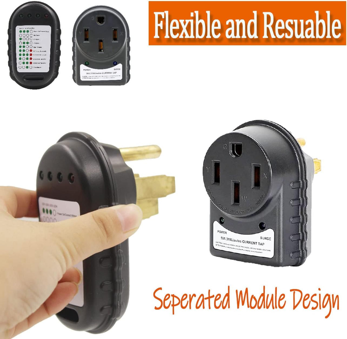50 AMP Surge Protector and Circuit Analyzer Kit with LED Indicator Light E370