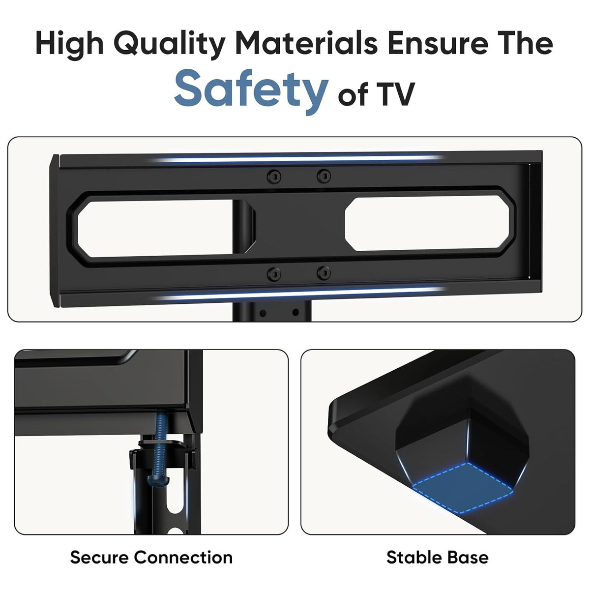Height Adjustable Swivel TV Stand with Tempered Glass Base, Max VESA 400x400mm W2373