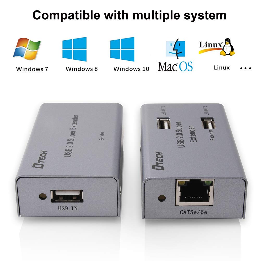 50m USB Extender over Ethernet Cat5 Cat6 with 4 USB Ports A384715