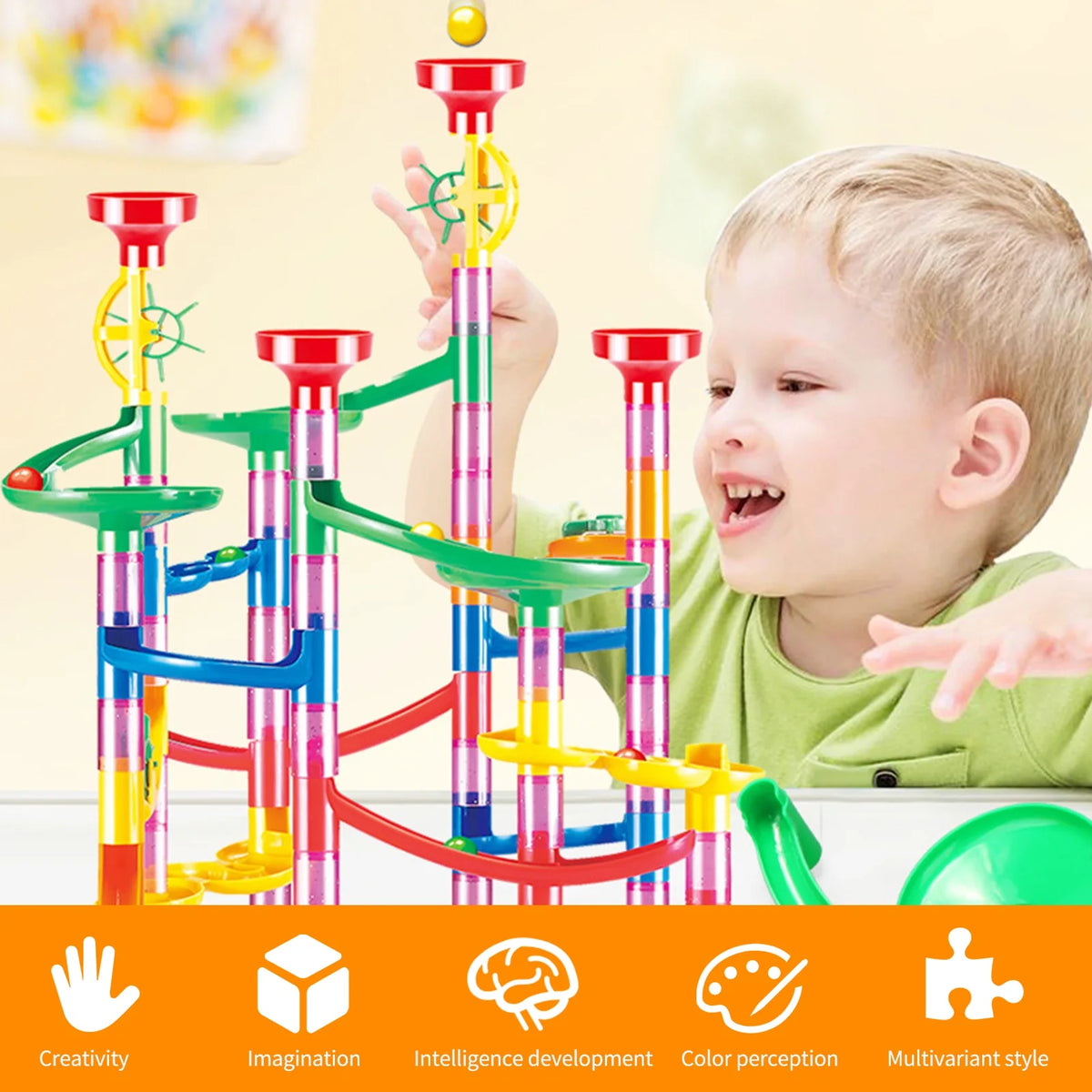 105 Piece Marble Run Building Block Set W171