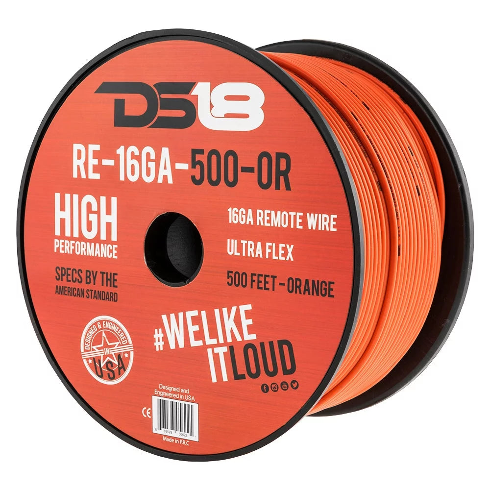 16 Gauge 500' Feet Red Primary Remote Wire 12V Auto Wiring Cable AWG Ultra Flex Spool Q7901