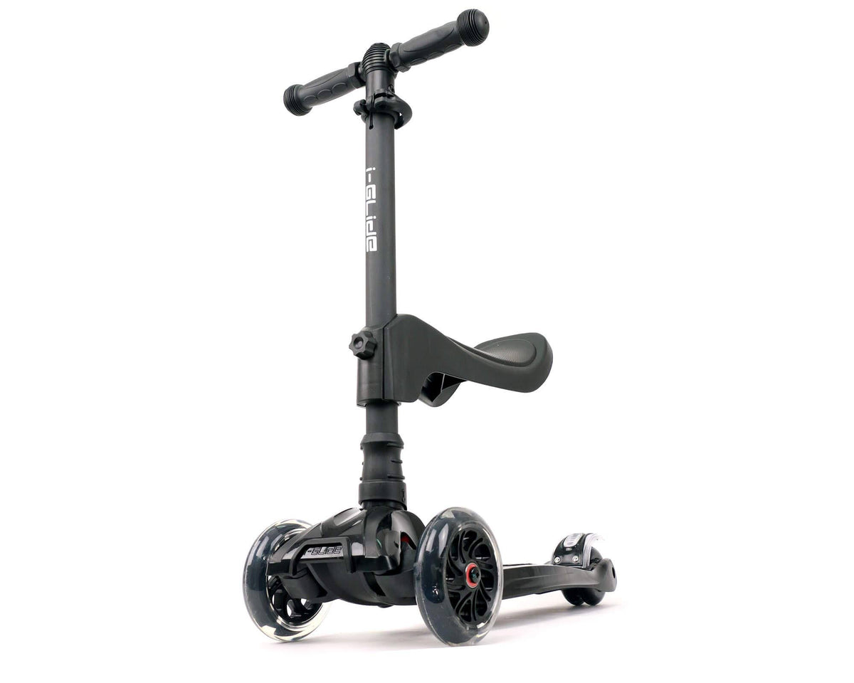 3 Wheel Kids Scooter with Seat Black Y779145