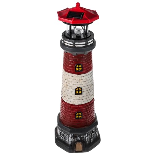 Solar Powered Rotating Lighthouse Statue D933206