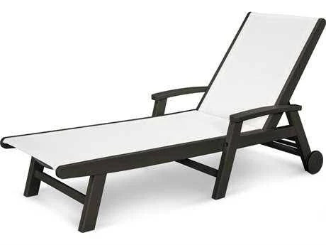Navy Blue Sling Wheel Chaise G1428